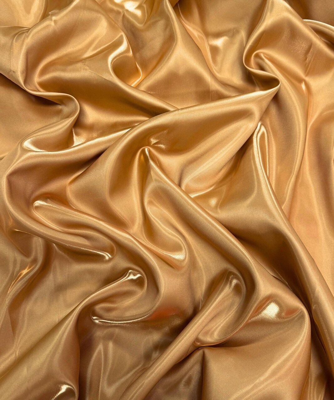 Gold Liquid Satin Fabric by the Yard, 58-60" Wide Reflective Silky Satin